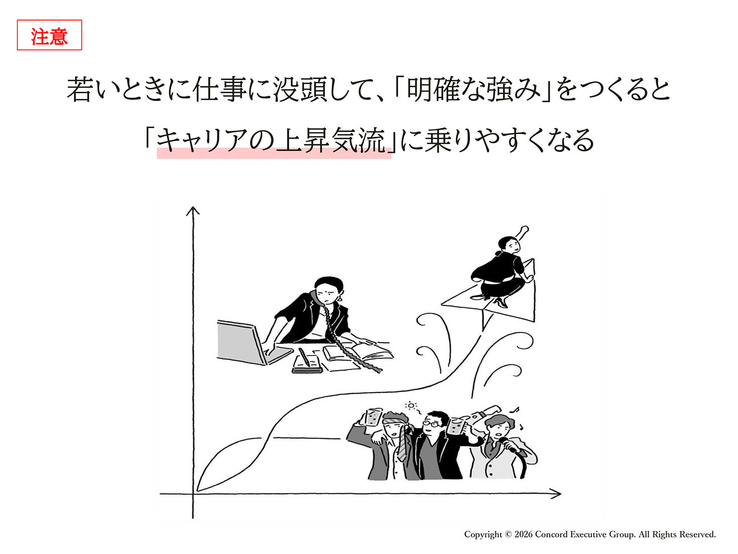 若いときに仕事に没頭して明確な強みをつくるとキャリアの上昇気流にのりやすくなる
